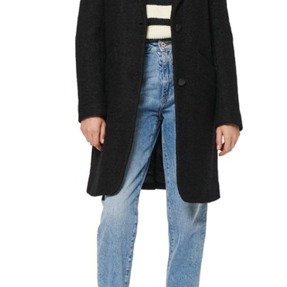 COPY - NWT Marc New York Wool Blend‎ Melton Coat Fitted Notch Lapel Long Sleeve… - Picture 2 of 5